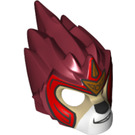 LEGO Dunkelrot Lion Maske mit Tan Gesicht und rot Headpiece (11129 / 17410)