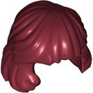 LEGO Rouge foncé Mi-longueur Cheveux, peigné Behind Ear (36037)