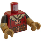 LEGO Rojo oscuro Minifigura Torso Enano Barbarian (973)