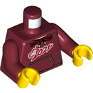 LEGO Rouge foncé Minifig Torse avec 2021 Hoodie (973 / 76382)