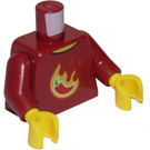 LEGO Donkerrood Minifig Torso met Chili Pepper in Geel Flames (973)