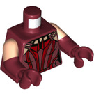LEGO Dark Red Minifig Torso with Female Mesh Top and Webbing (973)