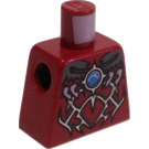 LEGO Dark Red Minifig Torso without Arms with Wakz with Pelt (973)