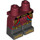 LEGO Dunkelrot Minifigure Hüften und Beine mit Dekoration (3815 / 66122)
