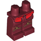 LEGO Rouge foncé Minifigure Hanches et jambes avec Shirttails et Gold Band (3815 / 90952)
