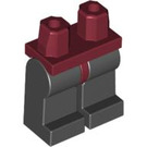 LEGO Dunkelrot Minifigure Hüften mit Schwarz Beine (73200 / 88584)