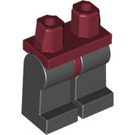 LEGO Tummanpunainen Minihahmo Lonkat jossa Musta Jalat (73200 / 88584)