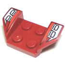 LEGO Donkerrood Spatbord Plaat 2 x 2 met Flared Wiel Arches met Number 66 (41854 / 42703)