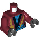 LEGO Donkerrood Nya - Legacy Minifig Torso (973 / 76382)