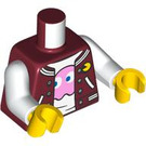 LEGO Dunkelrot PAC-MAN Female Game Operator Minifig Torso (973 / 76382)