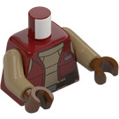 LEGO Dark Red Padme Amidala with Dark Red Vest and Flesh Lips Minifig Torso (973 / 76382)