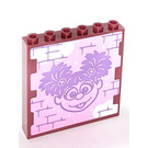 LEGO Donkerrood Paneel 1 x 6 x 5 met Abby Cadabby Sticker (59349)