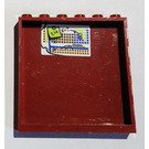 LEGO Donkerrood Paneel 1 x 6 x 5 met Chart Sticker (59349)