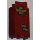 LEGO Donkerrood Paneel 3 x 3 x 6 Hoek Muur met Bricks (Top en Onderzijde Rechtsaf) Sticker zonder inkepingen aan de onderzijde (87421)
