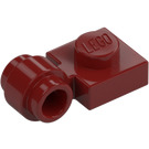 LEGO Dunkelrot Platte 1 x 1 mit Clip (Dicker Ring) (4081 / 41632)