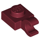 LEGO Dark Red Plate 1 x 1 with Horizontal Clip (Thick Open 'O' Clip) (52738 / 61252)