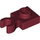 LEGO Dunkelrot Platte 1 x 1 mit Vertikale Clip (Dick geöffneter O-Clip) (44860 / 60897)
