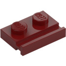 LEGO Rouge Foncé assiette 1 x 2 avec Porte Rail (32028)