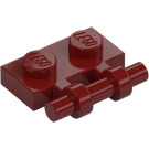 LEGO Tmavě červená Deska 1 x 2 s Rukojeť (Otevřené konce) (2540)