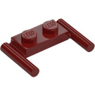 LEGO Donkerrood Plaat 1 x 2 met Handgrepen (Lage handgrepen) (3839)