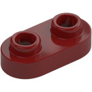 LEGO Dark Red Plate 1 x 2 with Rounded Ends and Open Studs (35480)