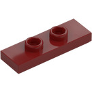 LEGO Mørk rød Plate 1 x 3 med 2 Knotter (34103)