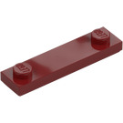 LEGO Mørk rød Plate 1 x 4 med To Knotter med Rille (41740)