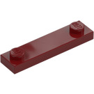 LEGO Dark Red Plate 1 x 4 with Two Studs without Groove (92593)