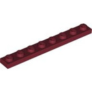 LEGO Rouge foncé assiette 1 x 8 (3460)