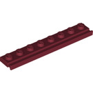 LEGO Rouge foncé assiette 1 x 8 avec Porte Rail (4510)