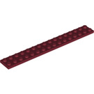 LEGO Dark Red Plate 2 x 16 (4282)