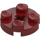 LEGO Dark Red Plate 2 x 2 Round with Axle Hole (with '+' Axle Hole) (4032)