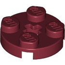 LEGO Dark Red Plate 2 x 2 Round with Axle Hole (with '+' Axle Hole) (4032)