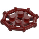 LEGO Rouge Foncé assiette 2 x 2 avec Barre Cadre Octagonal (Clous ronds) (75937)