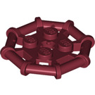 LEGO Rouge foncé assiette 2 x 2 avec Barre Cadre Octagonal (Clous ronds) (75937)