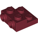 LEGO Donkerrood Plaat 2 x 2 x 0.7 met 2 Studs Aan Kant (4304 / 99206)