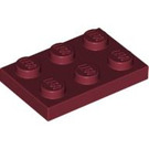 LEGO Dunkelrot Platte 2 x 3 (3021)