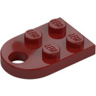 LEGO Mørk rød Plate 2 x 3 med Avrundet Ende og Stift Hull (3176)