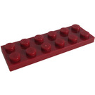 LEGO Mørkerød Plade 2 x 6 (3795)