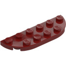 LEGO Donkerrood Plaat 2 x 6 met Afgeronde hoeken (18980)