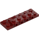 LEGO Dark Red Plate 2 x 6 x 0.7 with 4 Studs on Side (72132 / 87609)