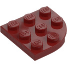 LEGO Dunkelrot Platte 3 x 3 Rund Ecke (30357)