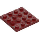 LEGO Donkerrood Plaat 4 x 4 (3031)