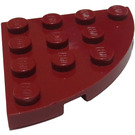 LEGO Donkerrood Plaat 4 x 4 Rond Hoek (30565)