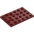 LEGO Mørk rød Plate 4 x 6 (3032)