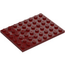 LEGO Mørkerød Plade 6 x 8 (3036)