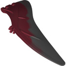 LEGO Donkerrood Pteranodon Vleugel Links met Gemarmerd Dark Stone Grijs Patroon (98088)