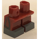 LEGO Donkerrood Korte benen met Dark Stone Grijs Feet en Markeringen (18572 / 41879)