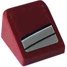 LEGO Dark Red Slope 1 x 1 (31°) with Stripes (Right) Sticker (35338)