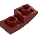 LEGO Rojo oscuro Con pendiente 1 x 2 Curvo Invertido (24201)